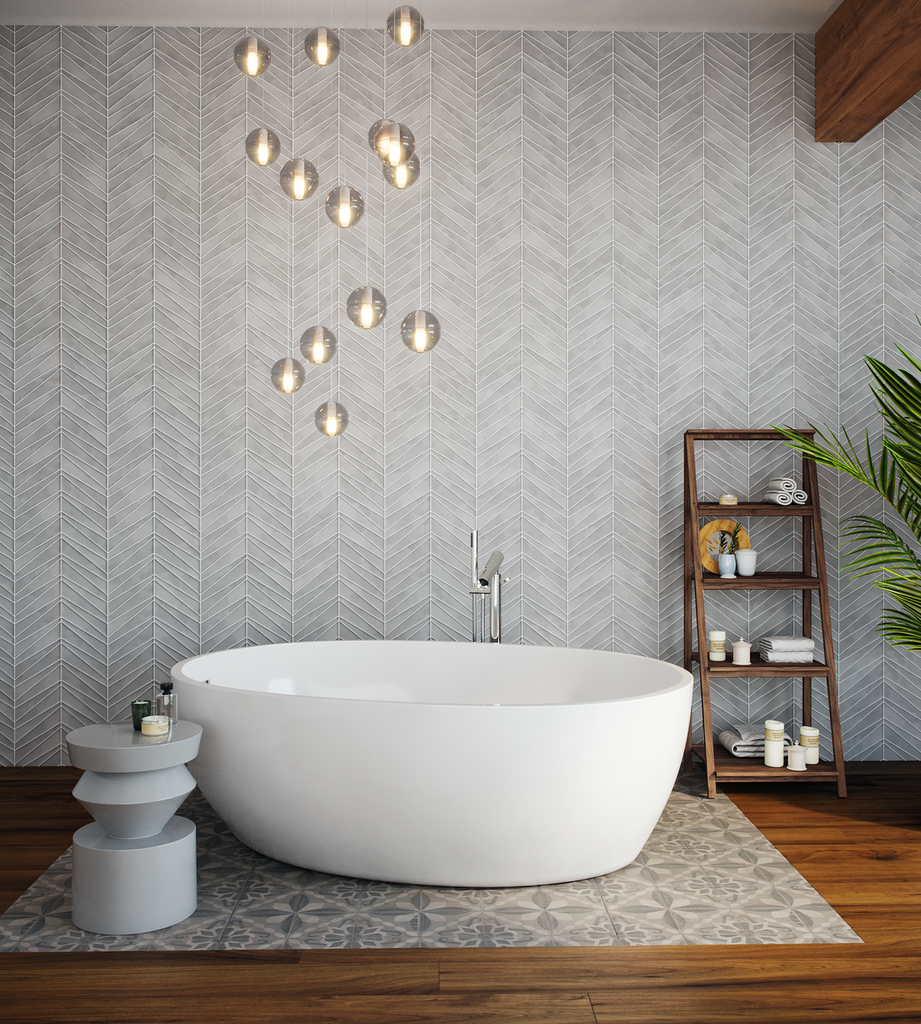 Palms | Glacier Gloss bathroom wall