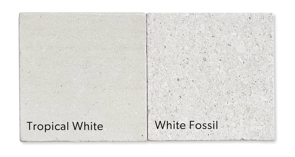White Fossil re-introduces one of our most sought after Indonesian stones in a honed finish that features a beautiful fossilized appearance.