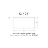 12"x24" Rice White Honed