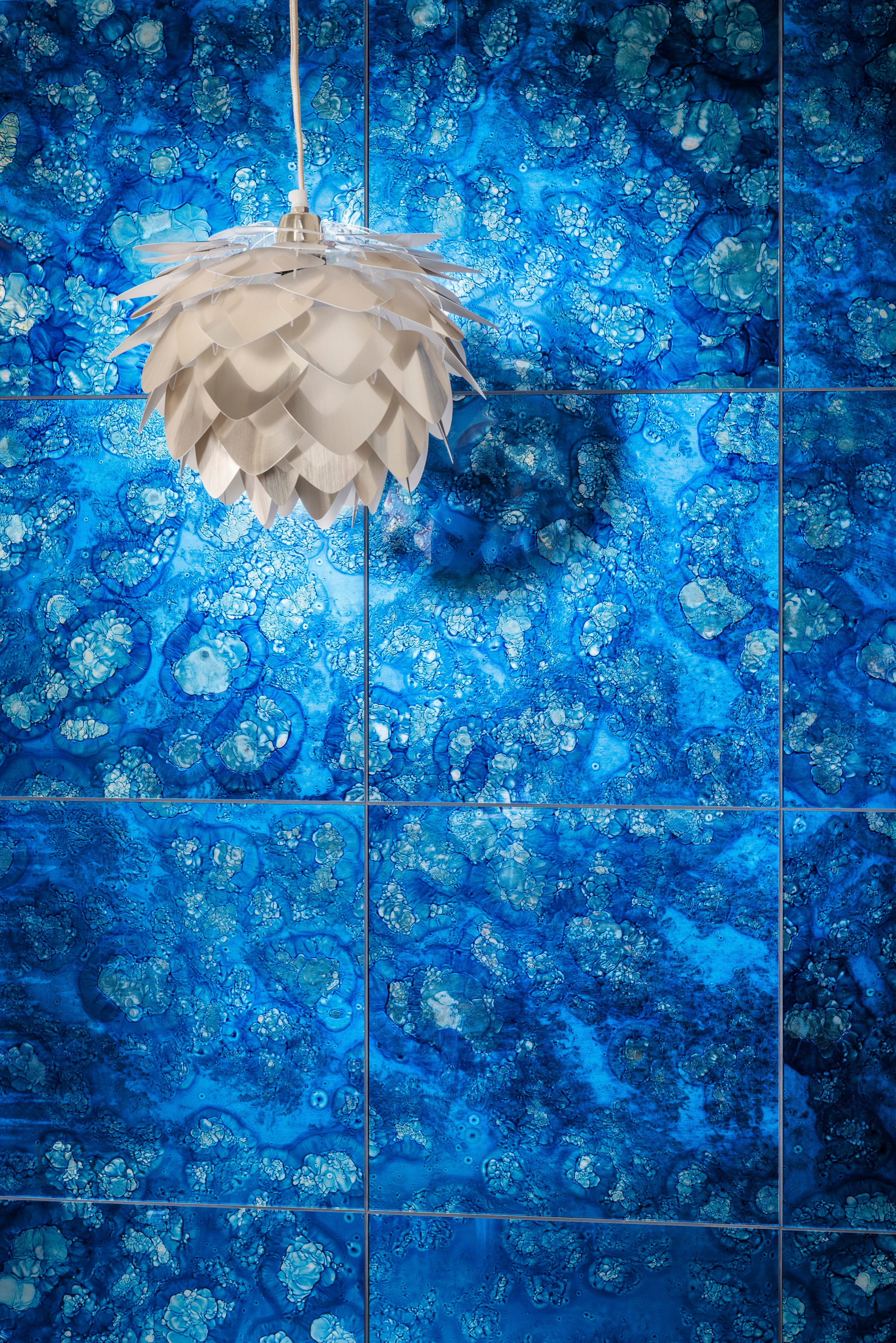 16"x16" Allure Blue Velvet Glass Wall Tile