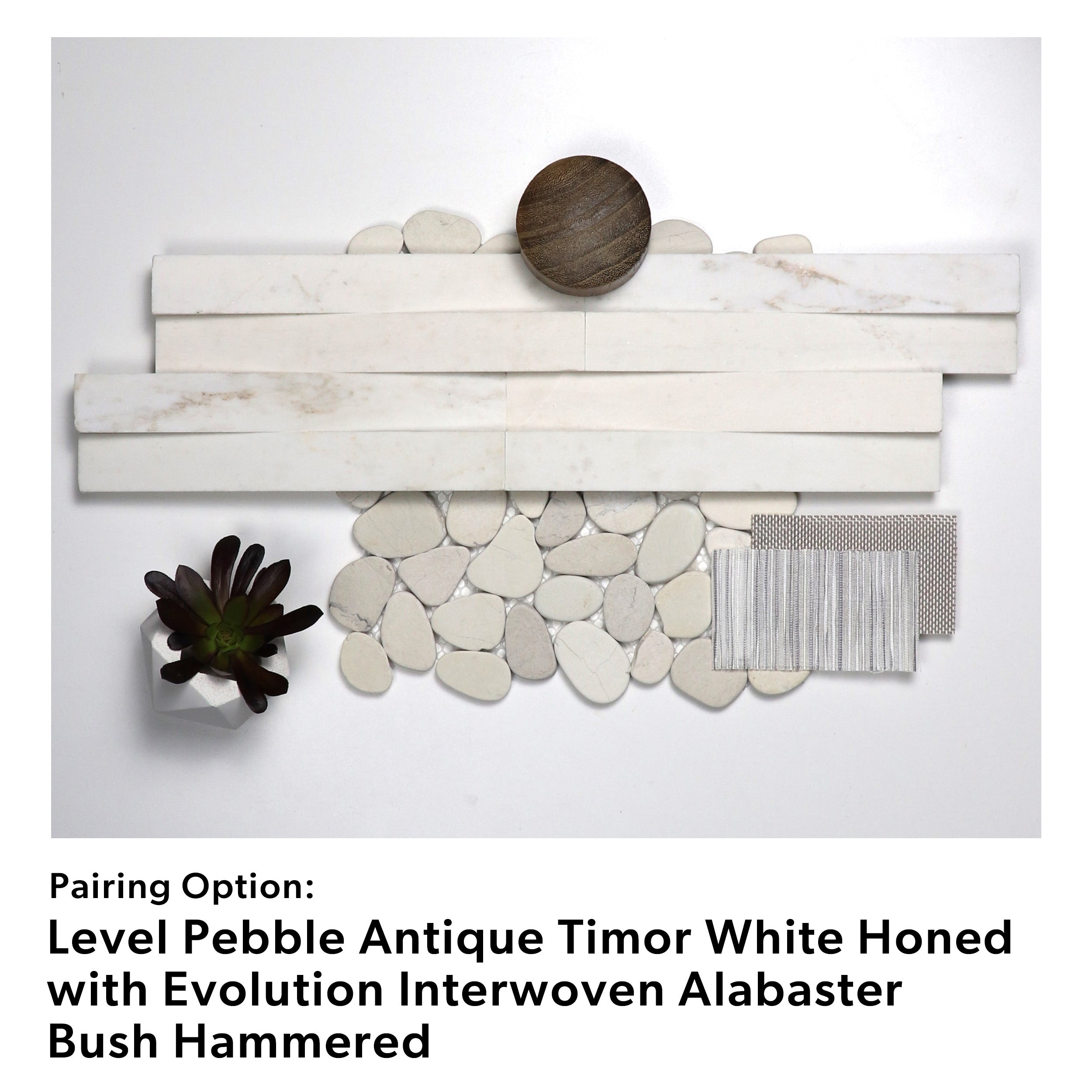 Level Pebble Antique Timor White Honed