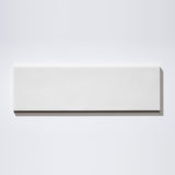 Ash White matte ceramic wall tile, Nomad 3.5 × 12 in