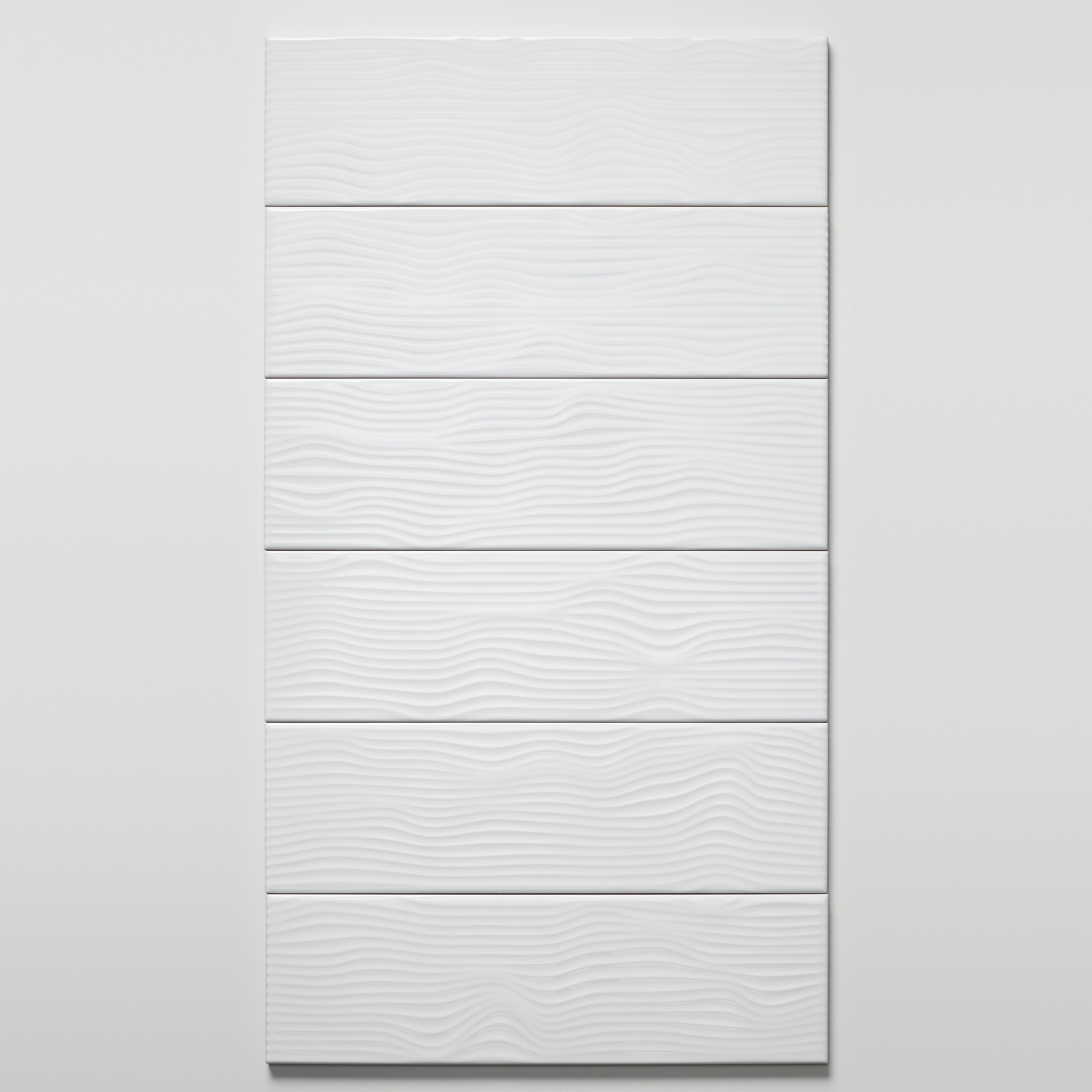 Ebb and Flow Just White ceramic wall tile, Nomad 3.5 × 12