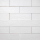 Just White ceramic wall tile in gloss, Nomad 3.5 × 12