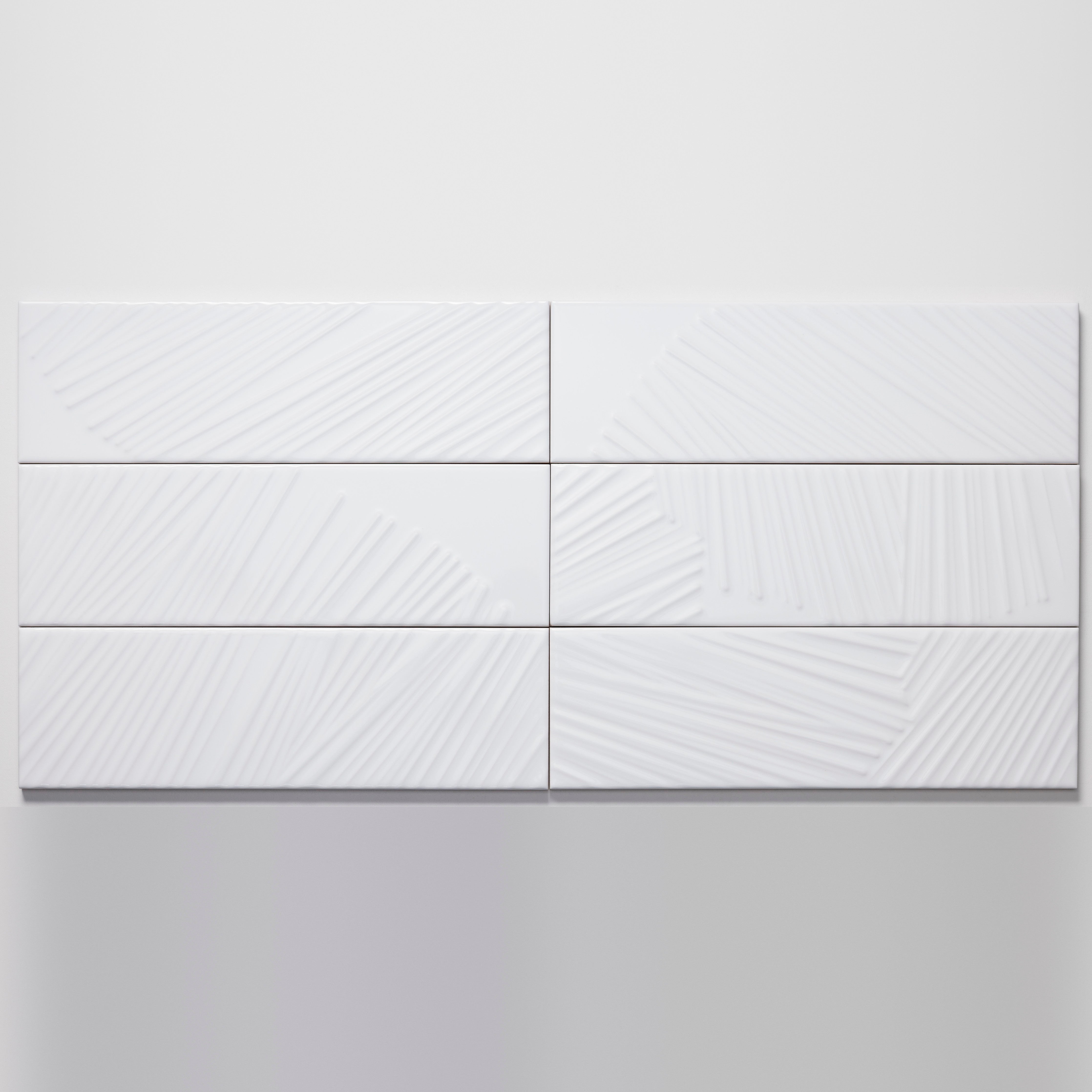 Sago Just White ceramic wall tile in gloss, Nomad 3.5 × 12