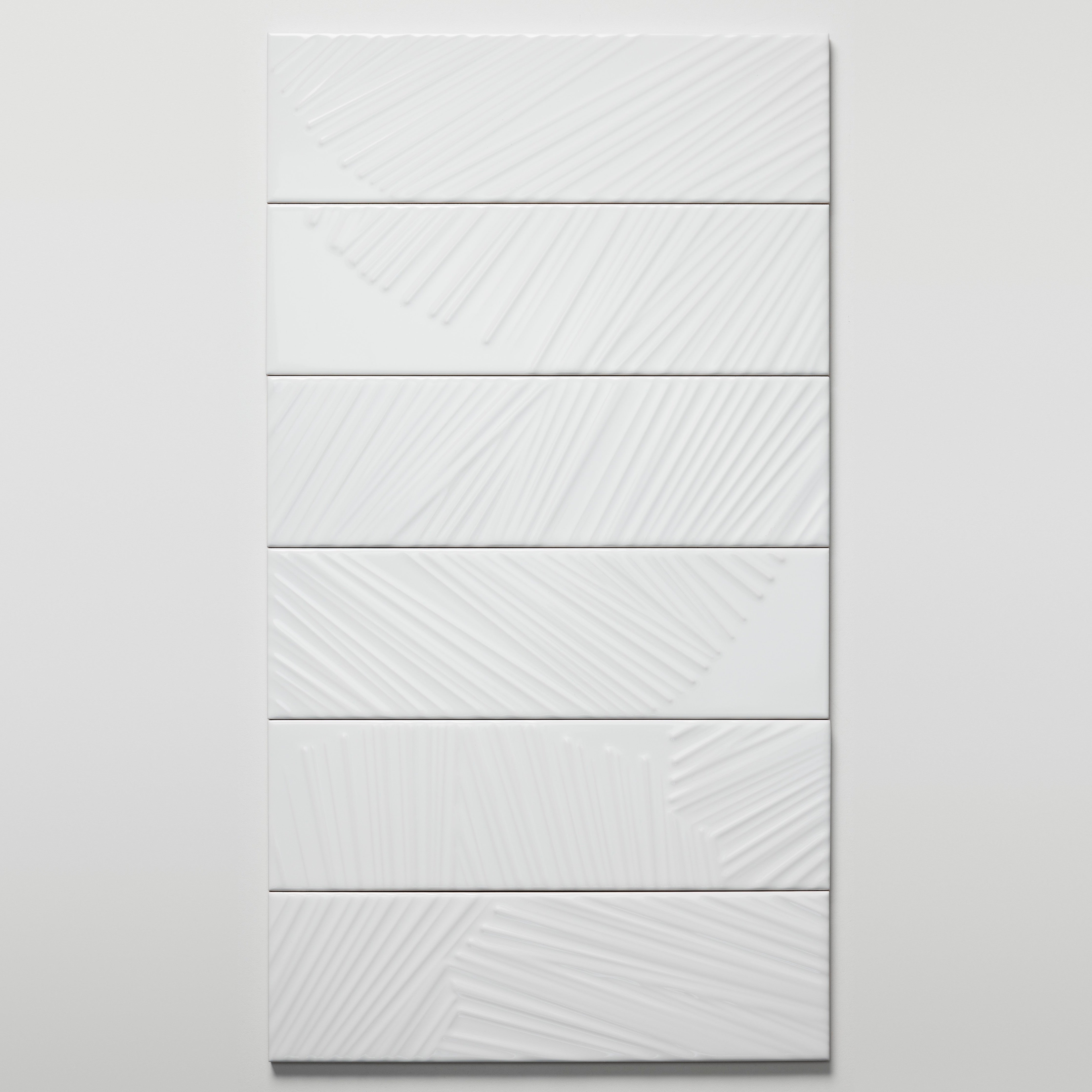 Sago Just White ceramic wall tile in gloss, Nomad 3.5 × 12