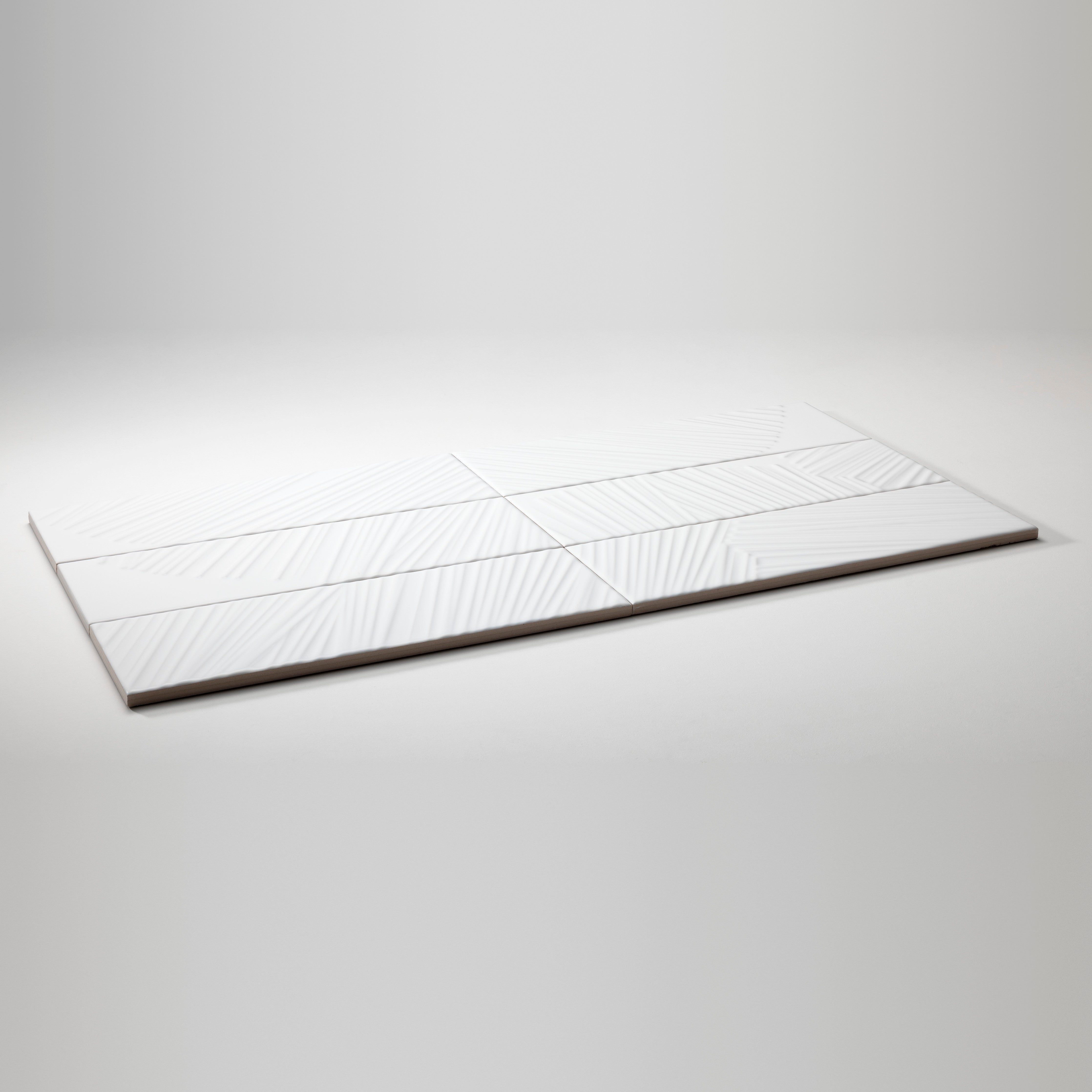 Sago Just White ceramic wall tile in gloss, Nomad 3.5 × 12