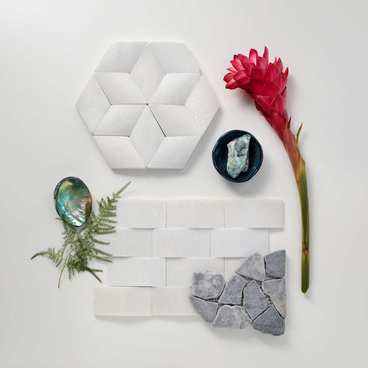 Paragon Hex Crystal White Honed