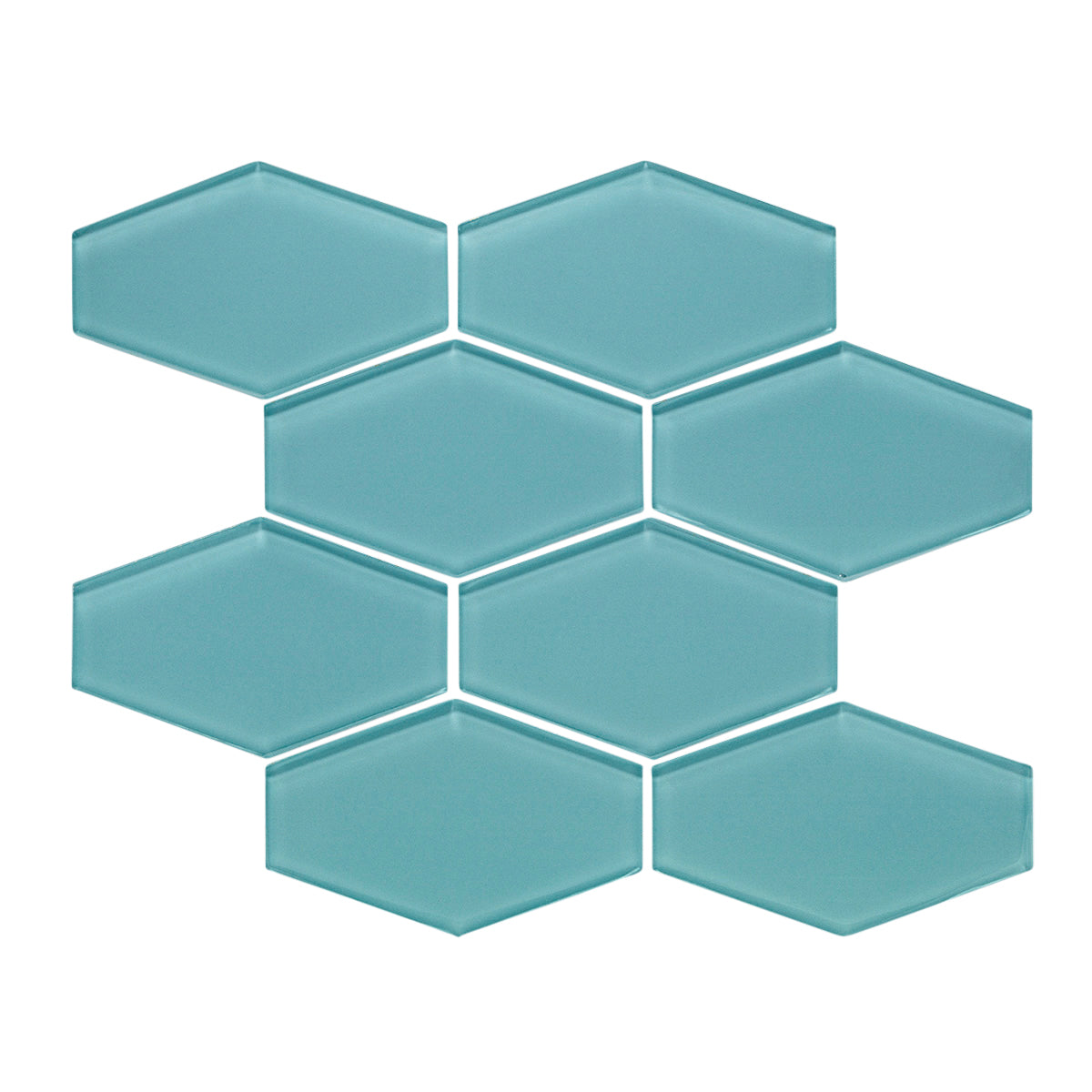 Elongated Hexagon Azure Gloss