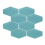 Elongated Hexagon Azure Gloss