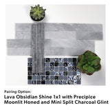 1"x 1" Straight Set Obsidian Shine Lava