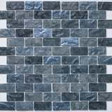 Lava 1x2 Offset Slip-Resistant Mosaic - Obsidian Shine