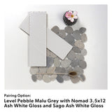 3.5"x12" Sago Ash White Gloss