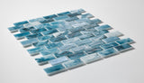 Breaker 1x2 Offset Glass Mosaic Pool Tile
