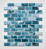 Breaker 1x2 Offset Glass Mosaic Pool Tile
