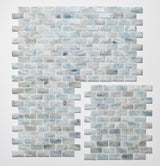 Salt Mist 1x2 Offset Glass Mosaic Pool Tile