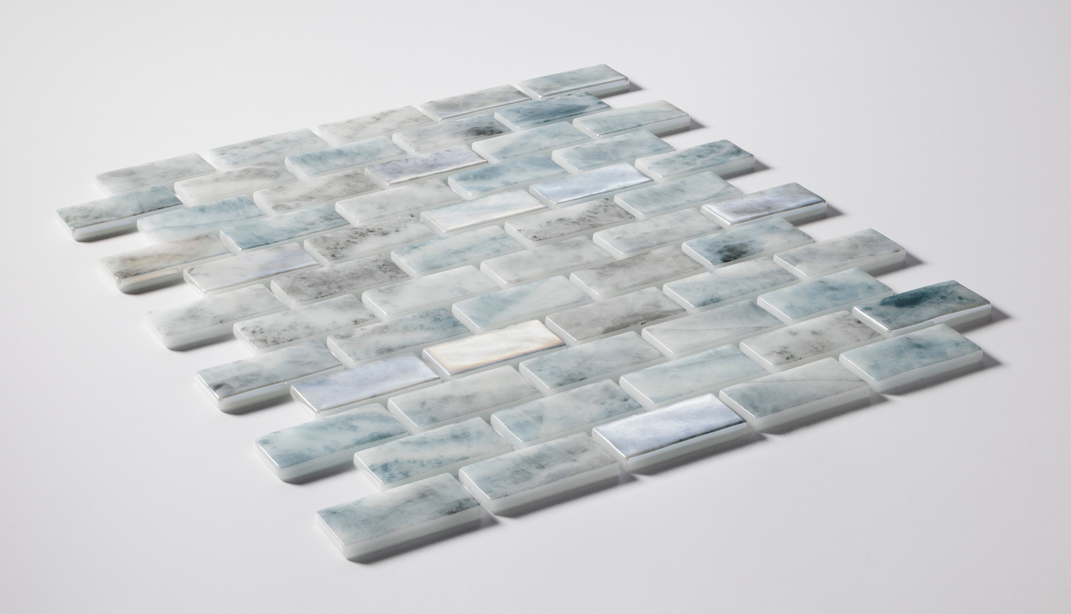 Salt Mist 1x2 Offset Glass Mosaic Pool Tile