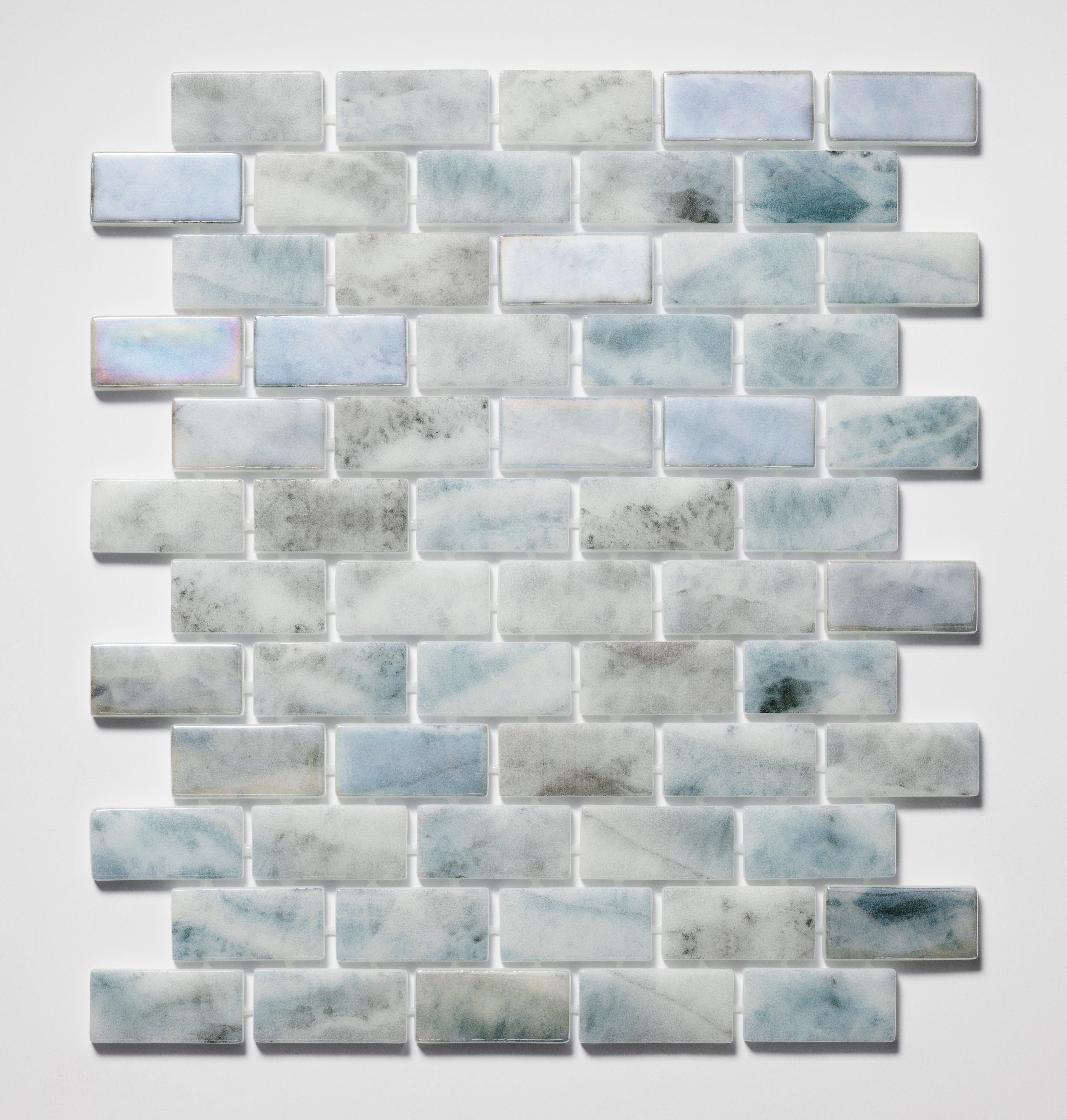 Salt Mist 1x2 Offset Glass Mosaic Pool Tile