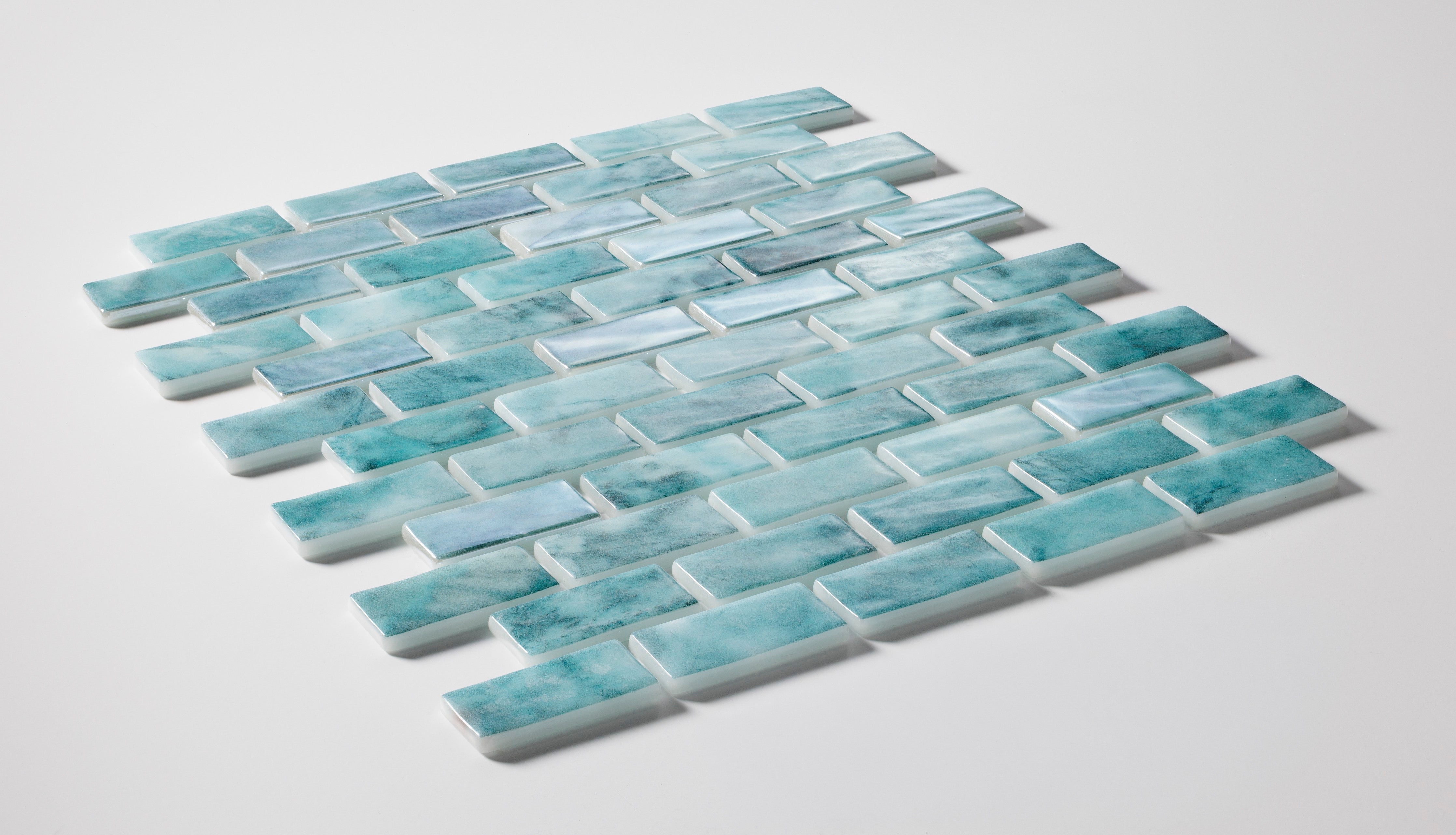 The Shallows 1x2 Offset Glass Mosaic Pool Tile
