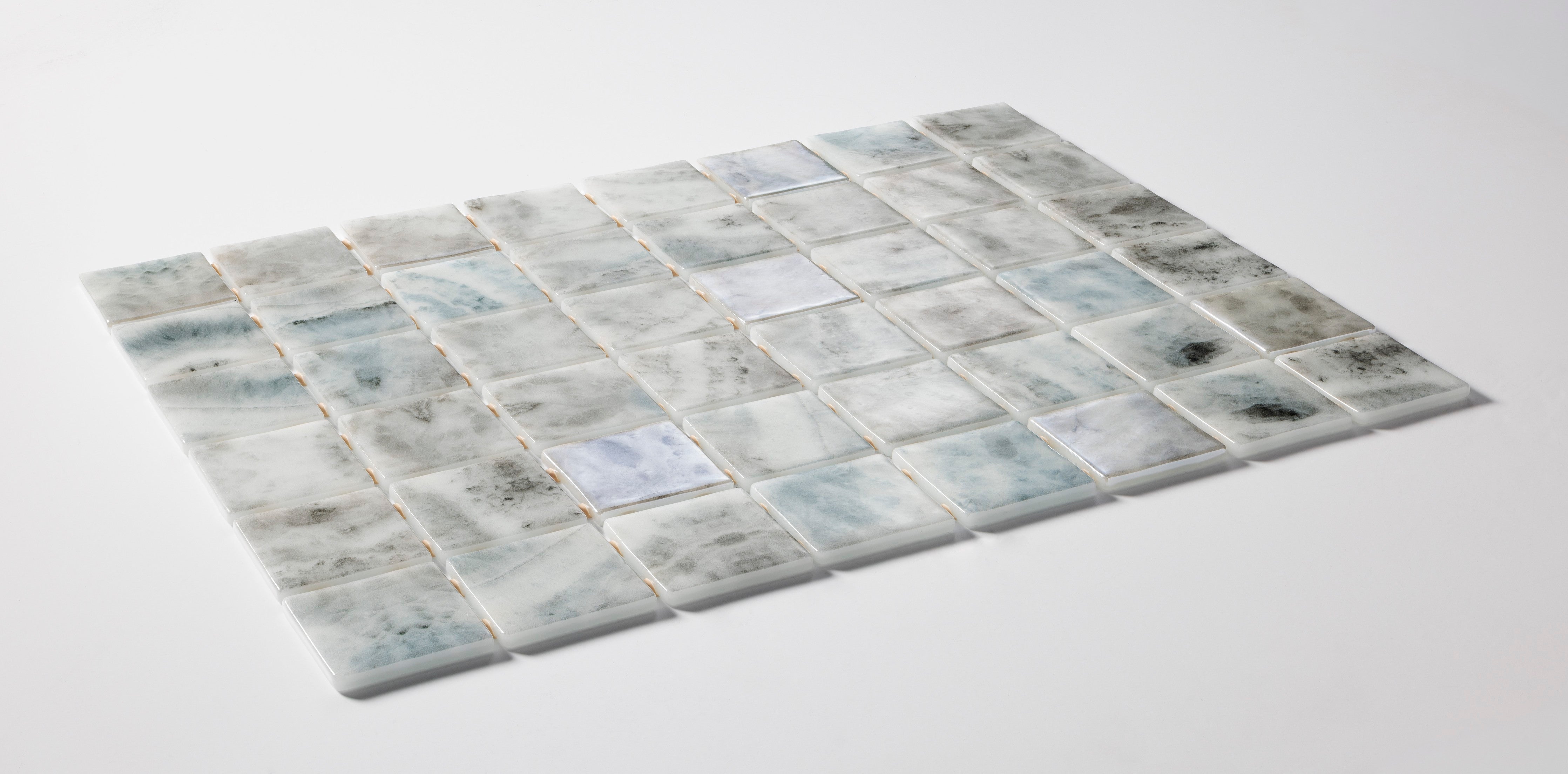 Salt Mist 2x2 Straight Set Glass Mosaic