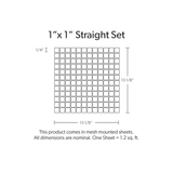 1"x 1" Straight Set Rainwashed Satin