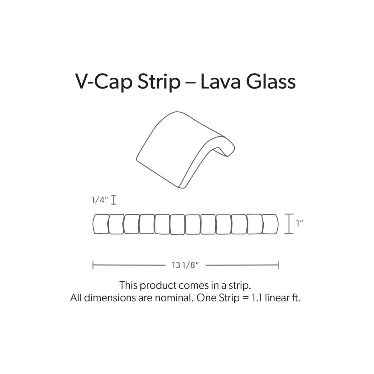 V Cap Strip Liquid Rock Lava
