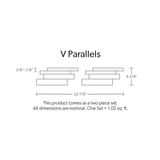 V Parallels Silver Quartzite Split Face