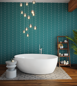 Palms | Lagoon Matte bathroom wall