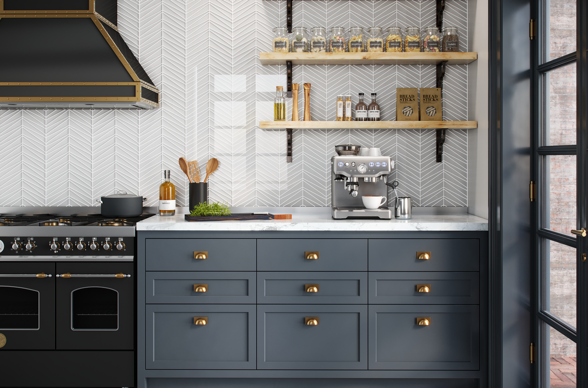 Palms | Tule Gloss kitchen backsplash
