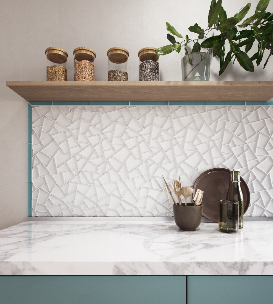 Flat Trim | Azure Matte kitchen backsplash