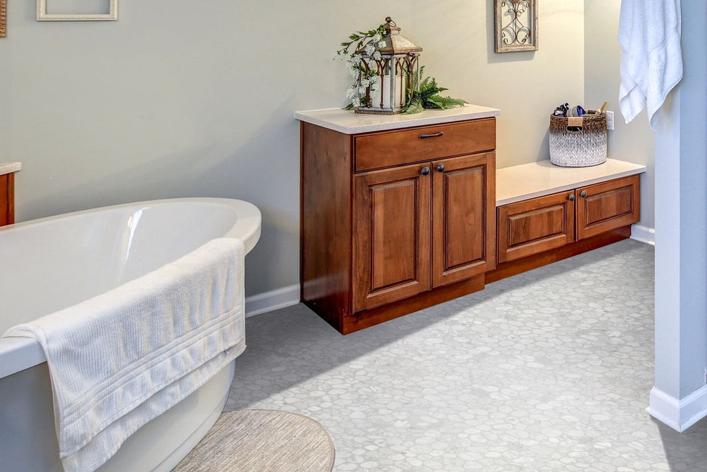 Spindrift Marble | Carrara Bathroom Wall