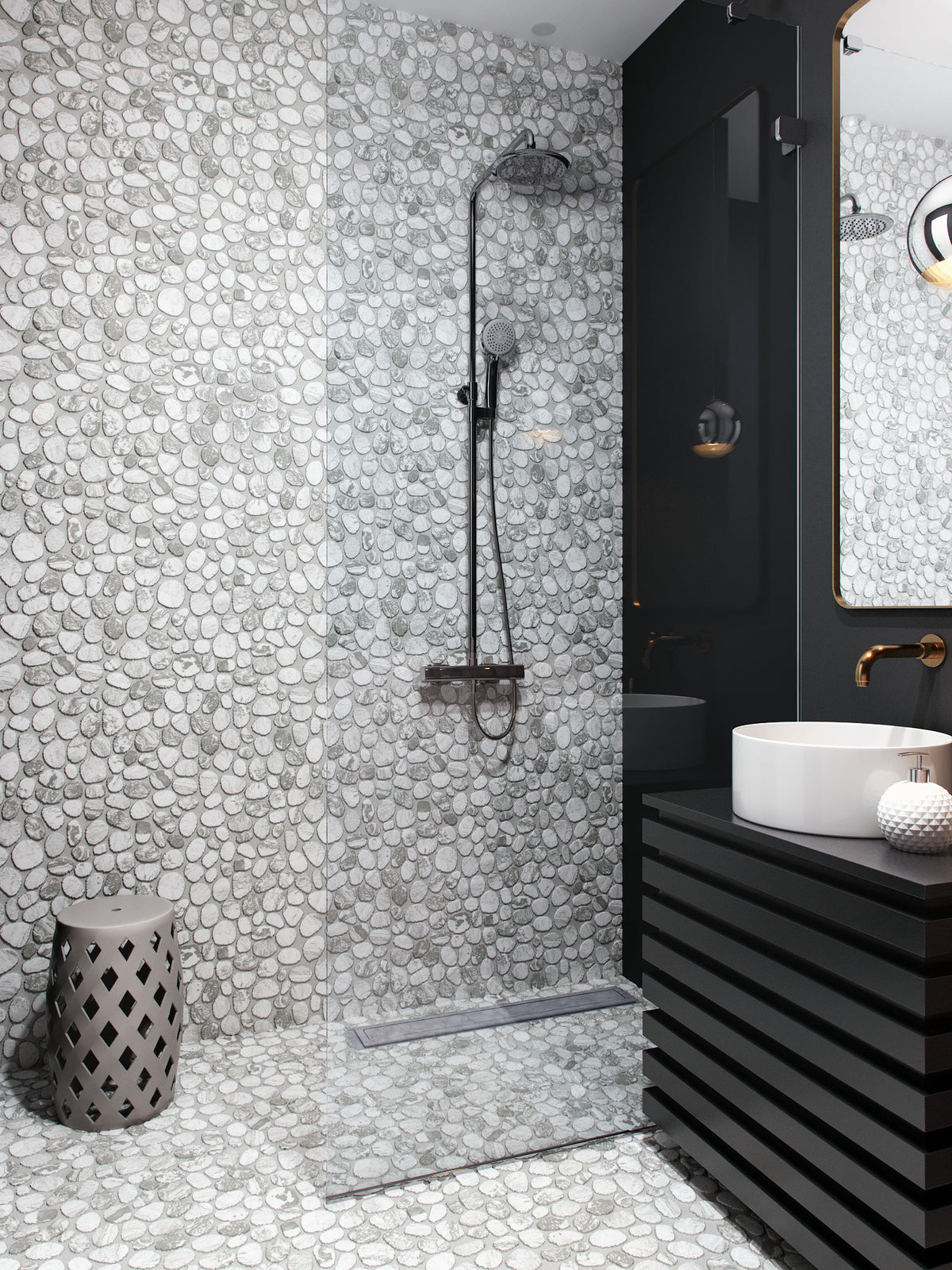 Spindrift Marble | Carrara Shower
