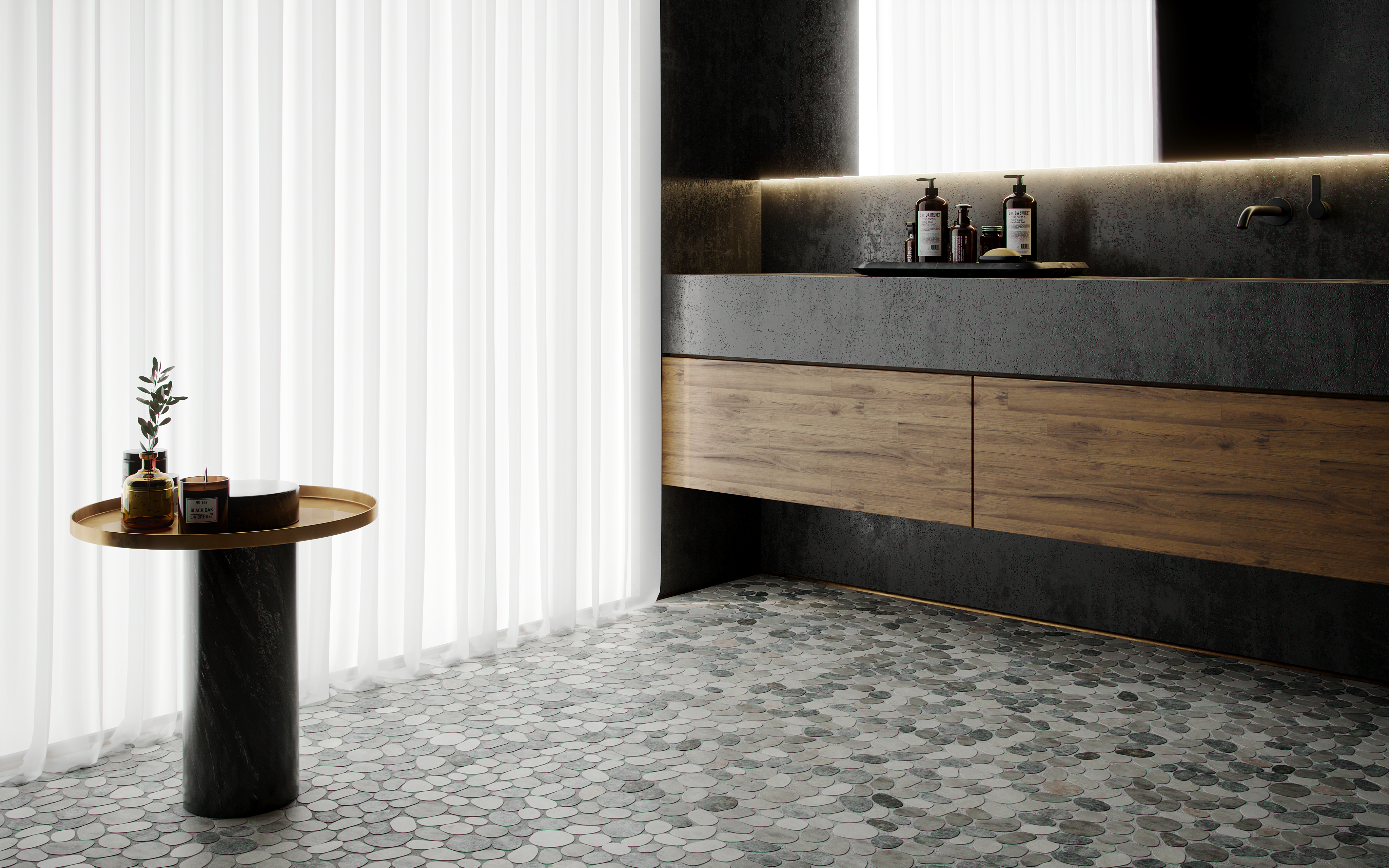 Spindrift Marble Peppercorn Honed