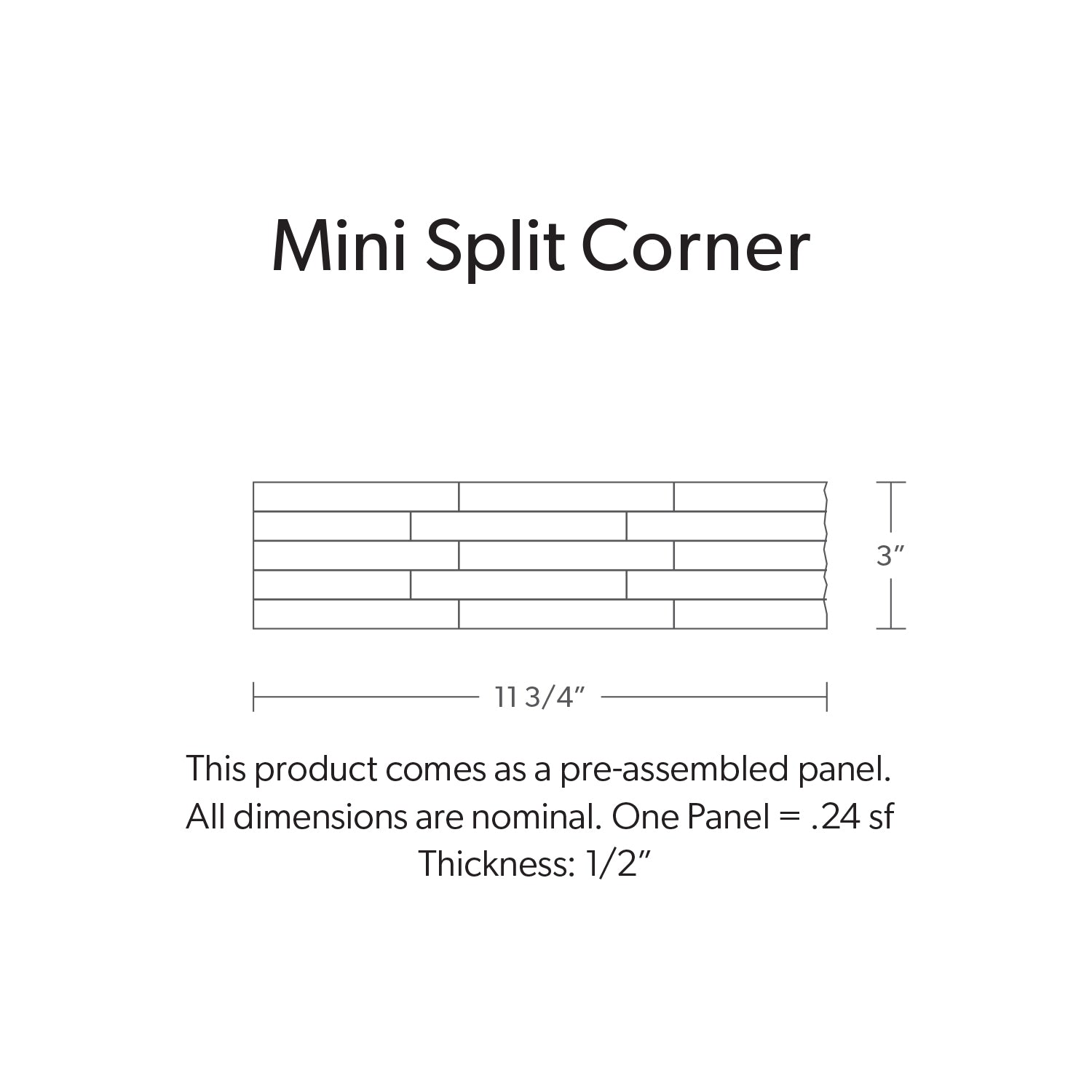 Mini Split Corner Charcoal Glint Split Face