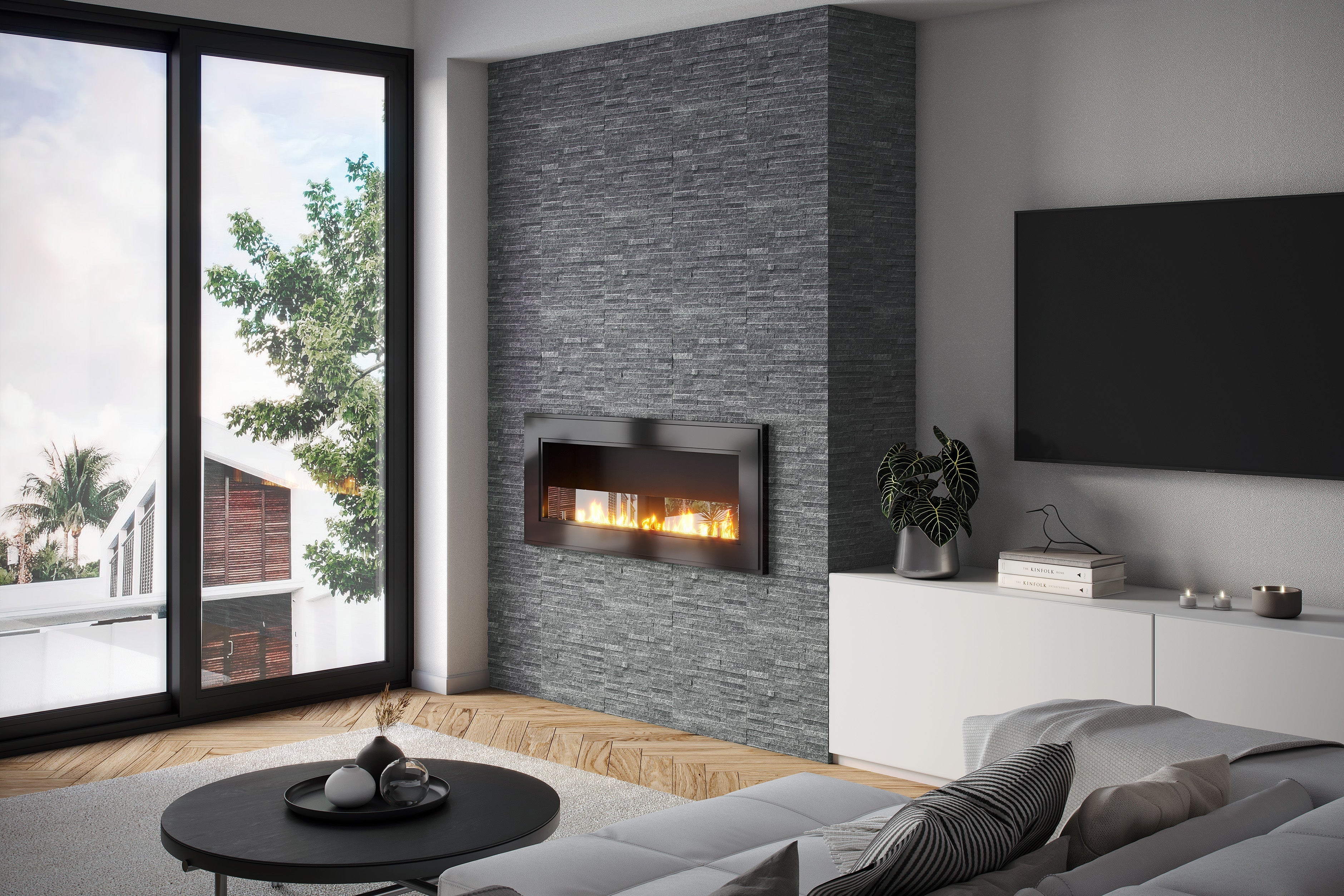 Mini Split Corner Charcoal Glint Split Face