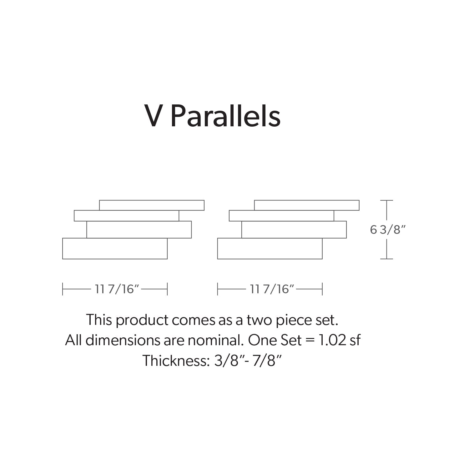V Parallels White Fossil Honed