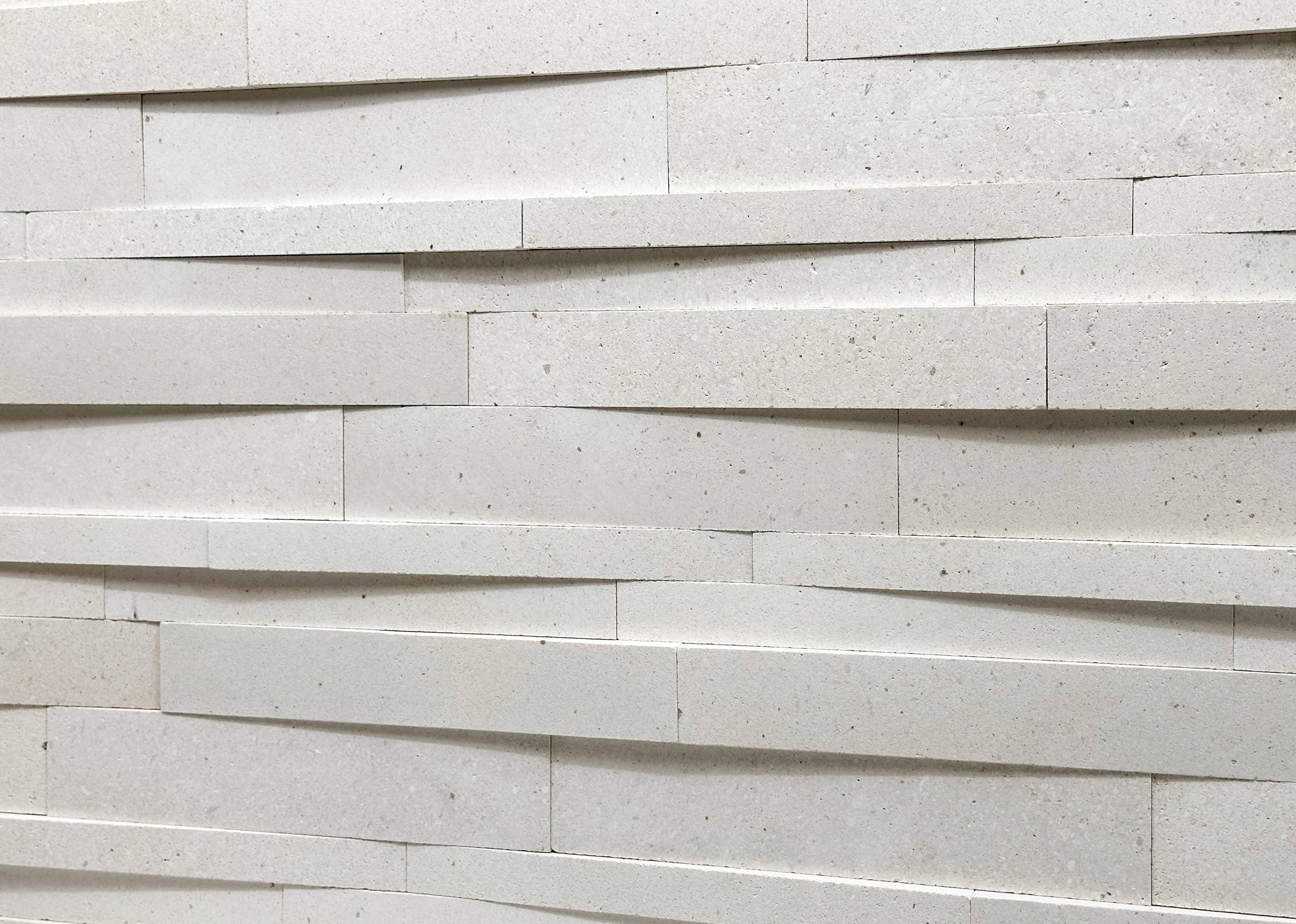 V Parallels White Fossil Honed