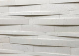 V Parallels White Fossil Honed