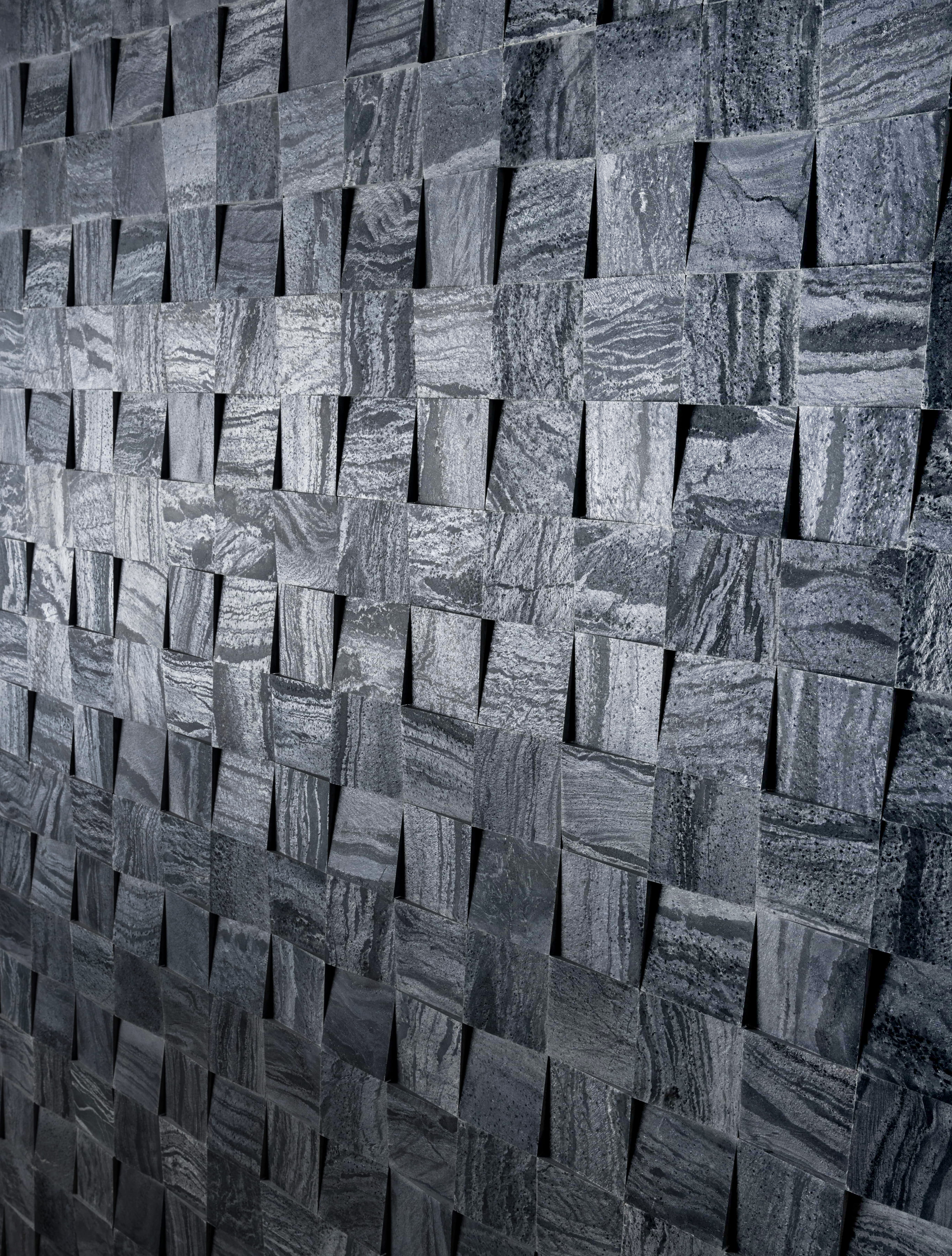 V Squares Silver Quartzite Honed