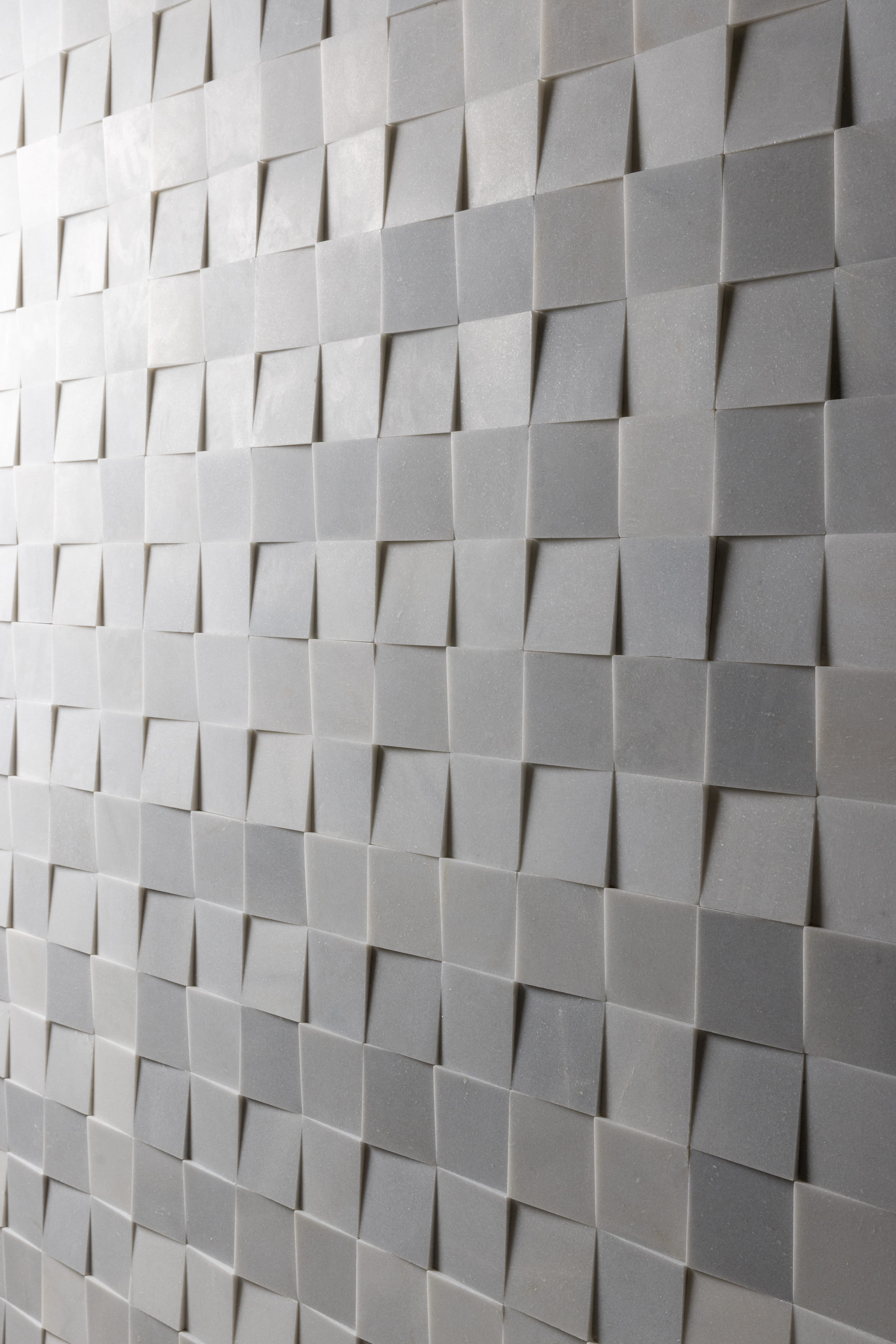 V Squares Crystal White Honed