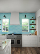 3" Hexagon Azure Gloss