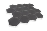 3" Hexagon Graphite Matte