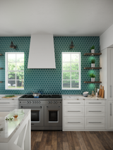 3" Hexagon | Lagoon Gloss kitchen backsplash