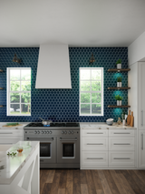 3" Hexagon | Midnight Gloss kitchen backsplash