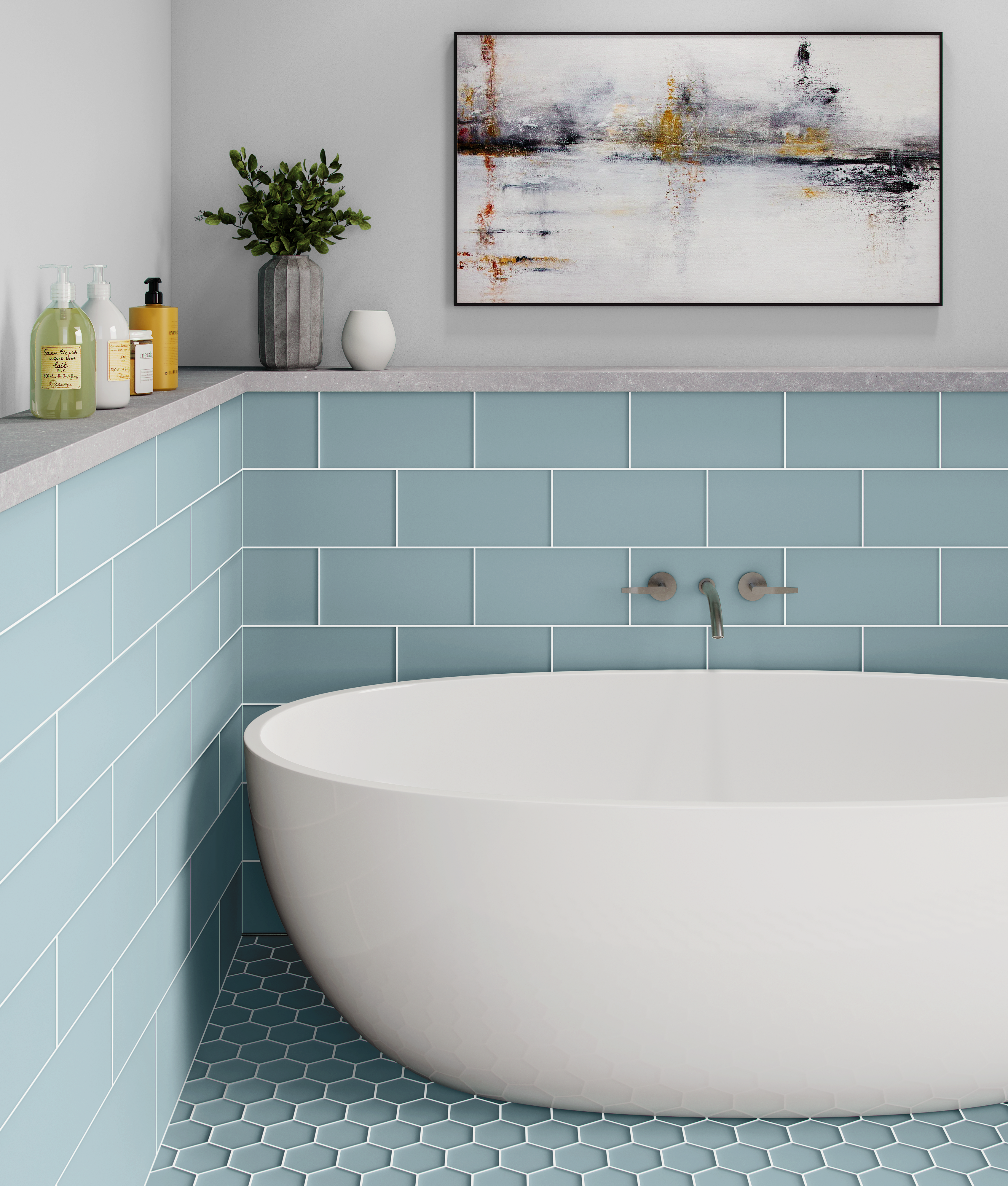 3" Hexagon Oceania Matte