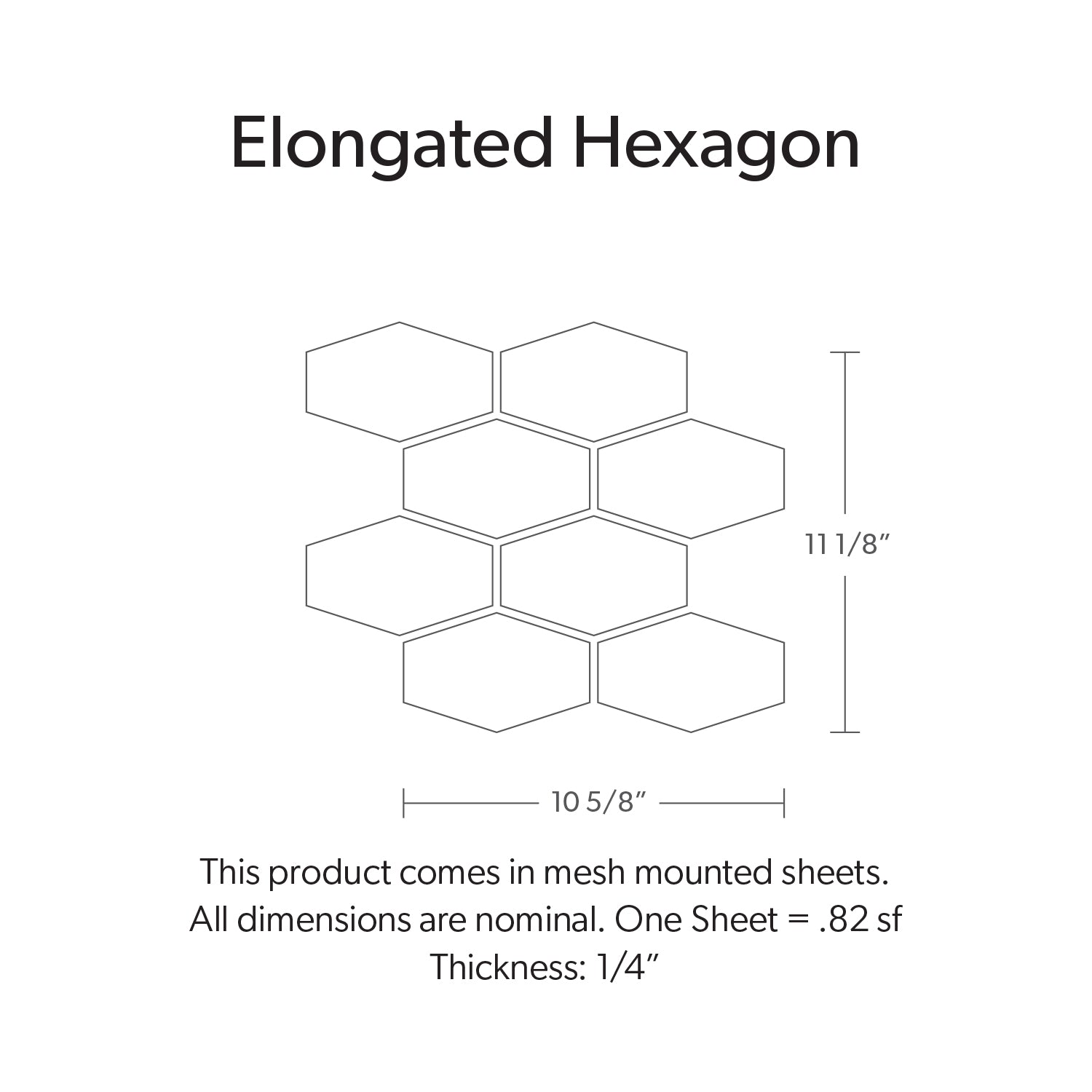 Elongated Hexagon Pure Silk Matte