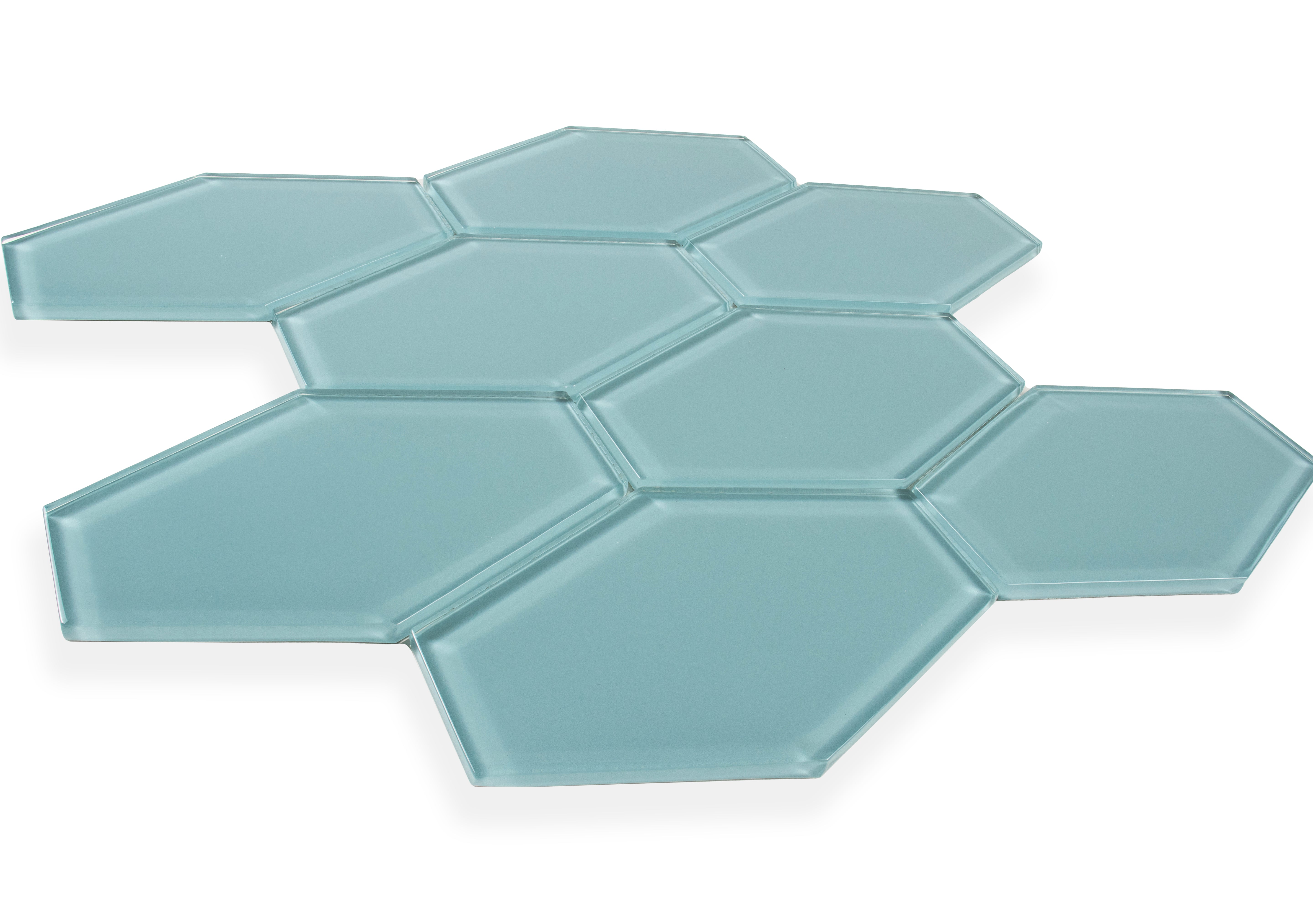 Elongated Hexagon Azure Gloss