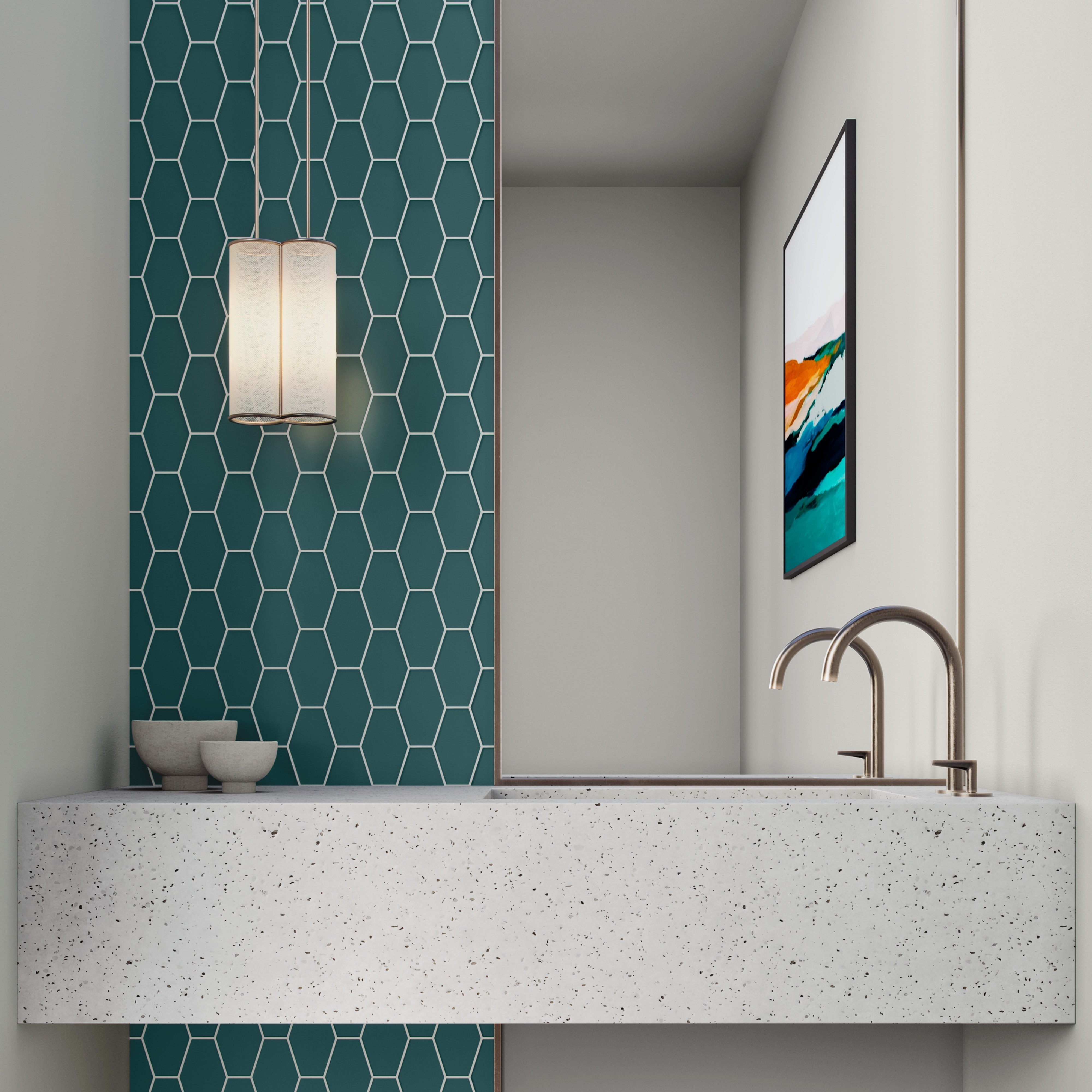 Elongated Hexagon Lagoon Matte