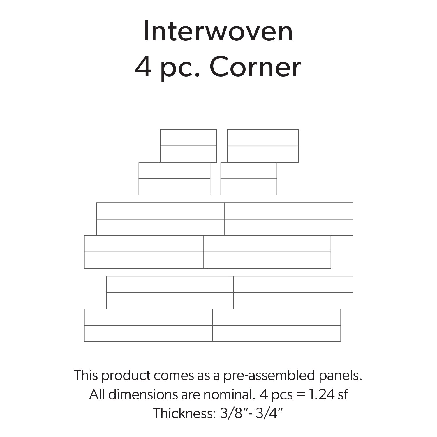 Interwoven Corner 4 pc set Moonlit Honed