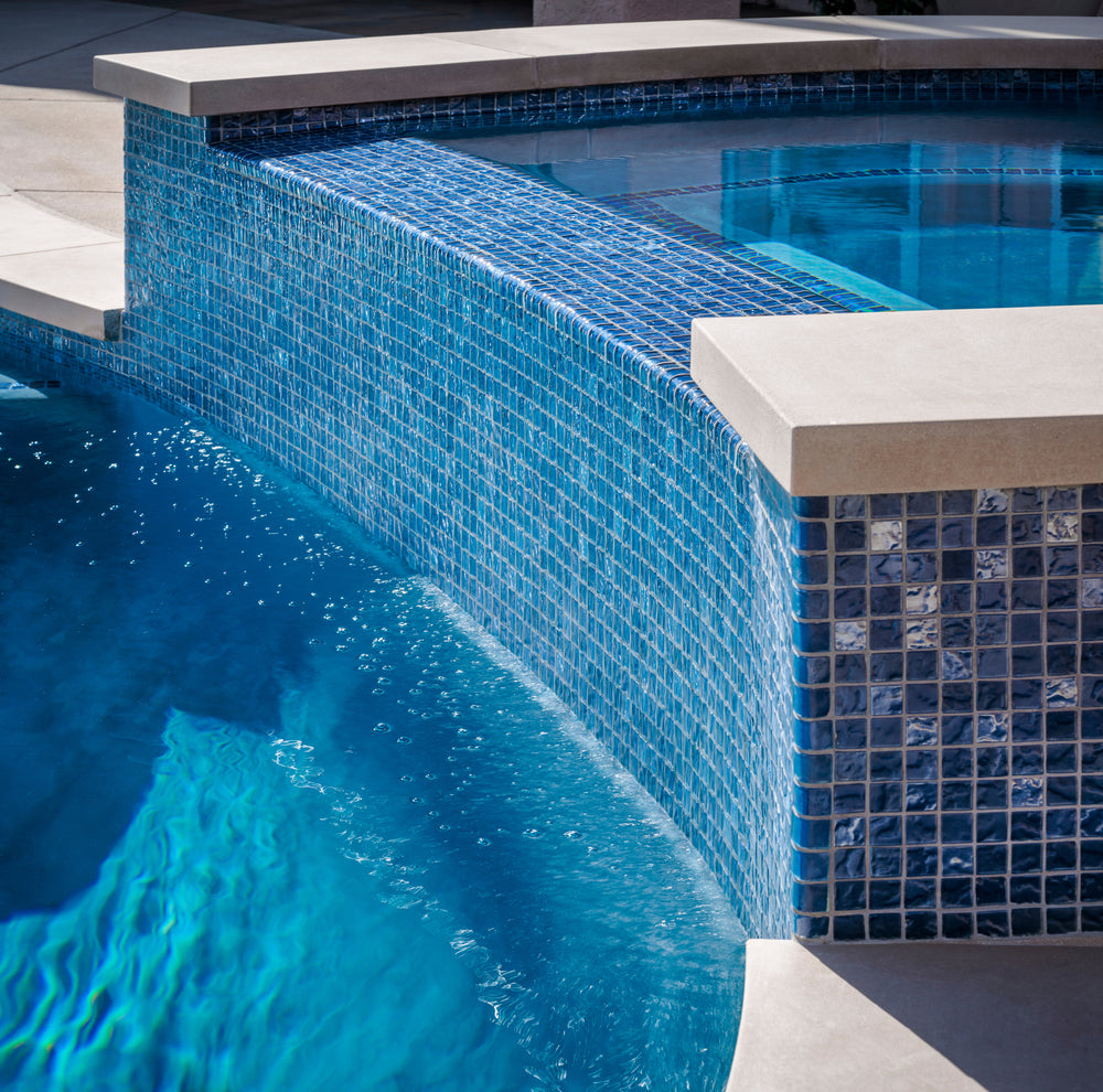 Deep Flow Lava Glass pool install